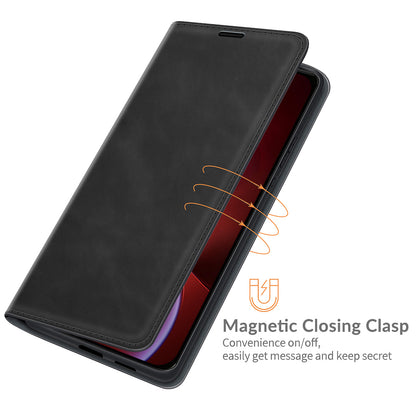 Wallet Design Skin-touch Feel Leather Cover Auto-absorbed Protective Case with Stand for iPhone 13 Pro 6.1 inch