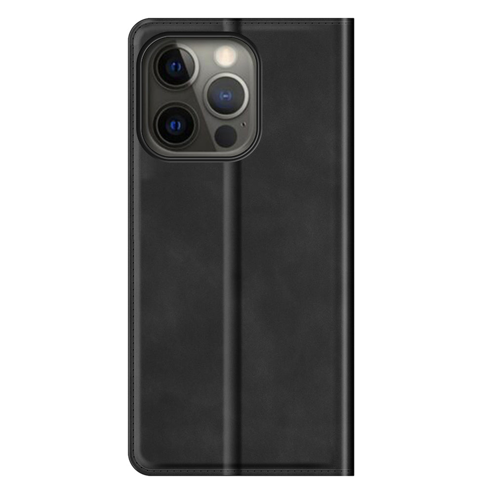 Wallet Design Skin-touch Feel Leather Cover Auto-absorbed Protective Case with Stand for iPhone 13 Pro 6.1 inch