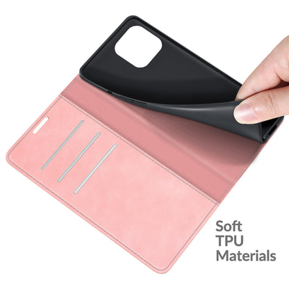Wallet Design Skin-touch Feel Leather Cover Auto-absorbed Protective Case with Stand for iPhone 13 Pro 6.1 inch
