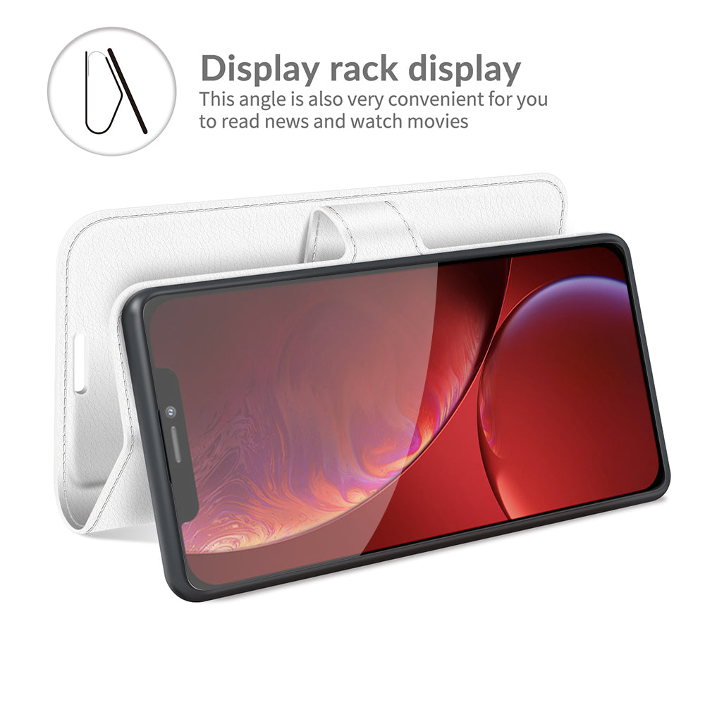 Litchi Skin Leather Wallet Well-protected Mobile Phone Cover Case with Stand for iPhone 13 Pro 6.1 inch