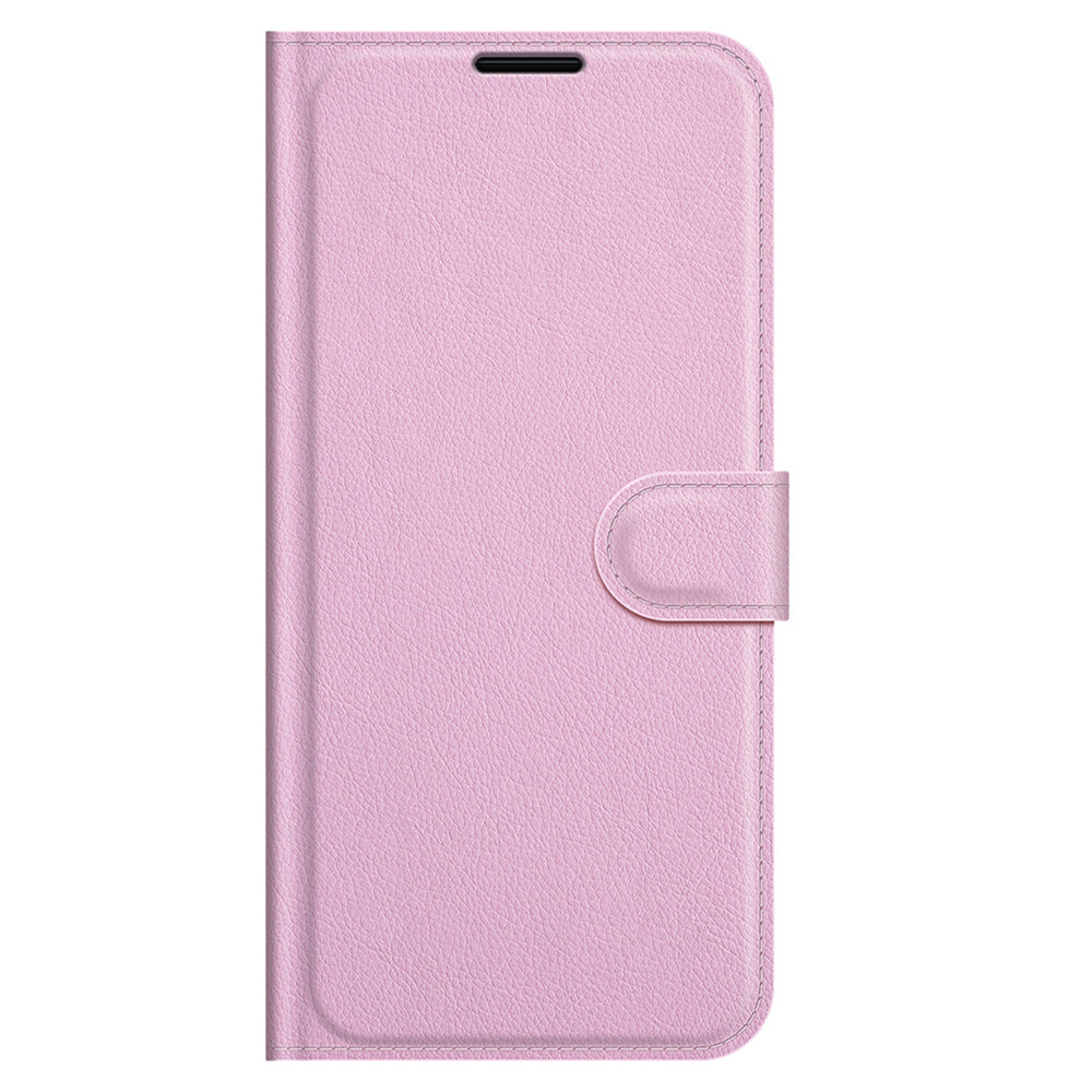 Litchi Skin Leather Wallet Well-protected Mobile Phone Cover Case with Stand for iPhone 13 Pro 6.1 inch