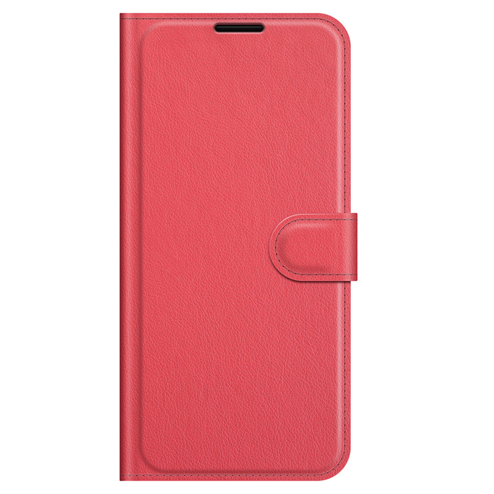 Litchi Skin Leather Wallet Well-protected Mobile Phone Cover Case with Stand for iPhone 13 Pro 6.1 inch