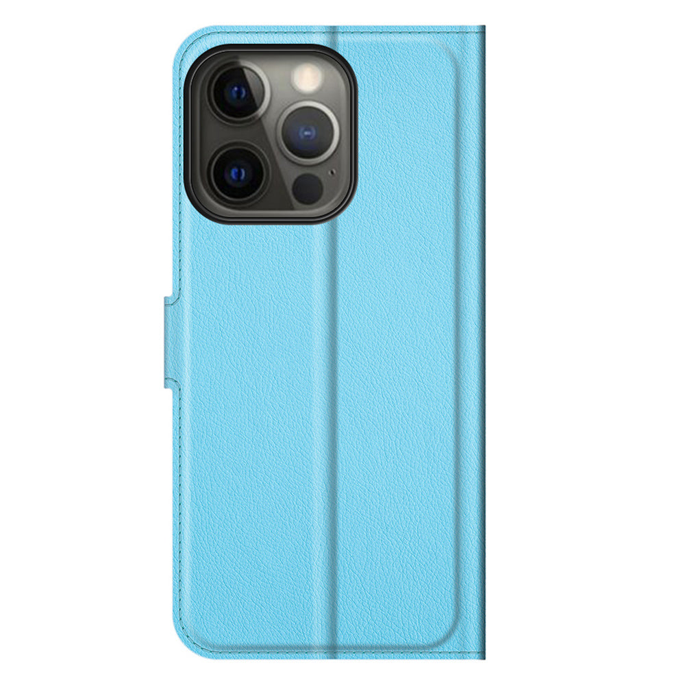 Litchi Skin Leather Wallet Well-protected Mobile Phone Cover Case with Stand for iPhone 13 Pro 6.1 inch
