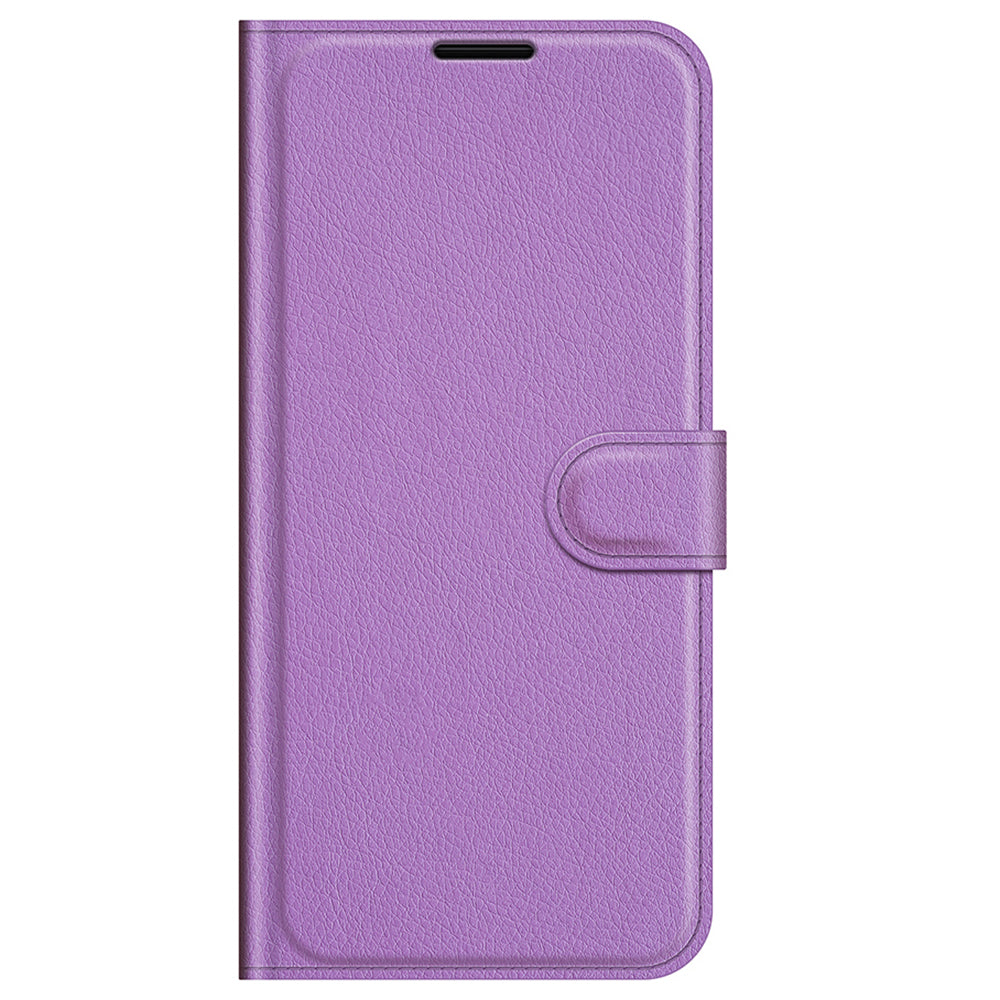 Litchi Skin Leather Wallet Well-protected Mobile Phone Cover Case with Stand for iPhone 13 Pro 6.1 inch