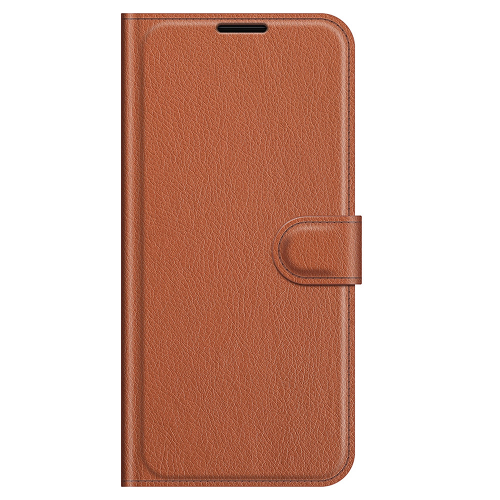 Litchi Skin Leather Wallet Well-protected Mobile Phone Cover Case with Stand for iPhone 13 Pro 6.1 inch