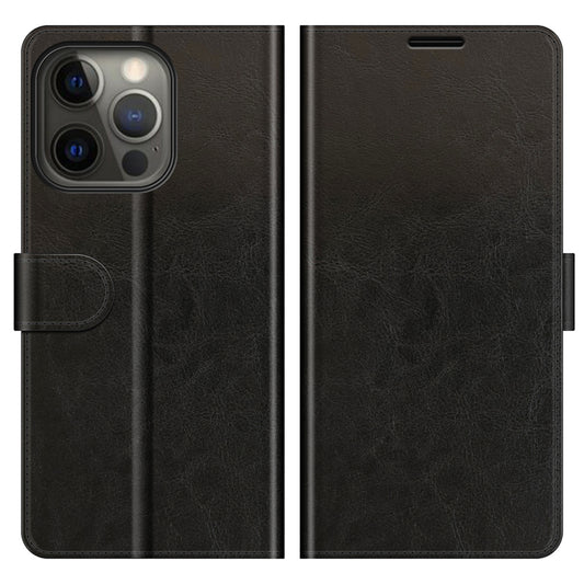Folio Flip Crazy Horse Texture PU Leather Wallet Cover Stand Case Shell for iPhone 13 Pro 6.1 inch