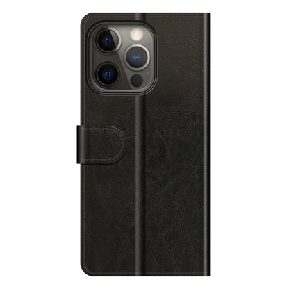 Folio Flip Crazy Horse Texture PU Leather Wallet Cover Stand Case Shell for iPhone 13 Pro 6.1 inch