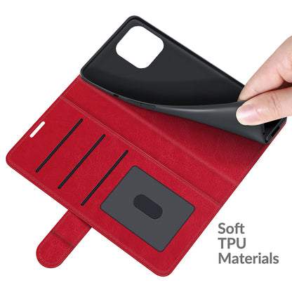 Folio Flip Crazy Horse Texture PU Leather Wallet Cover Stand Case Shell for iPhone 13 Pro 6.1 inch