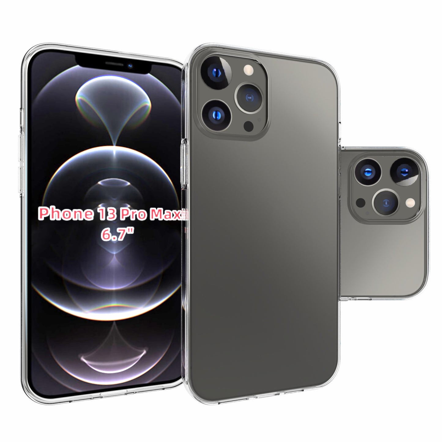 10Pcs/Pack Non-slip Watermark-Free Inner Crystal Clear TPU Case for iPhone 13 Pro Max 6.7 inch