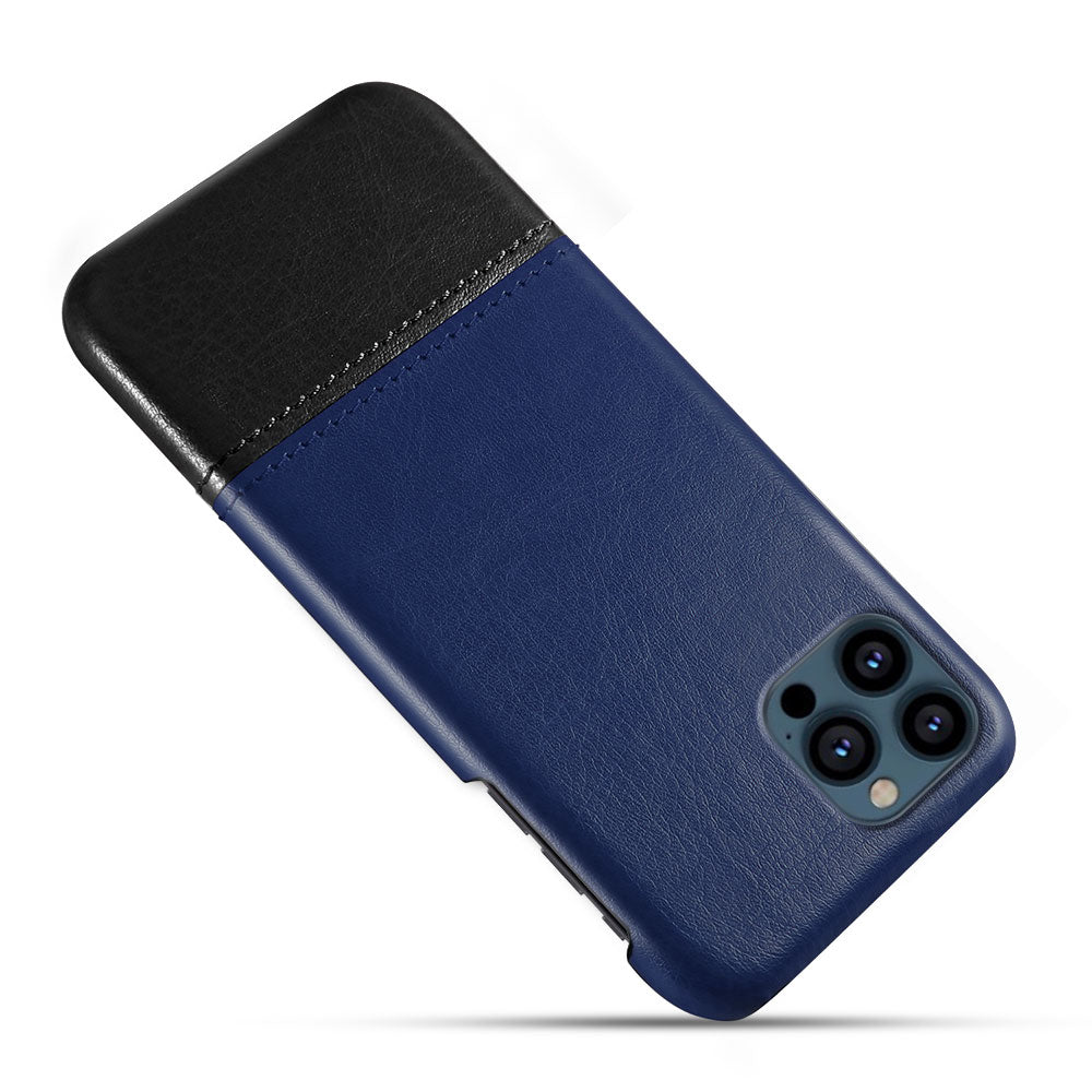 KSQ PU Leather Coated Dual-color Splicing PC Phone Case Cover for iPhone 13 Pro Max 6.7 inch