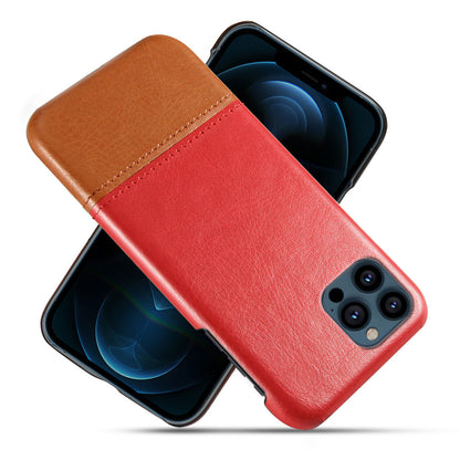 KSQ PU Leather Coated Dual-color Splicing PC Phone Case Cover for iPhone 13 Pro Max 6.7 inch
