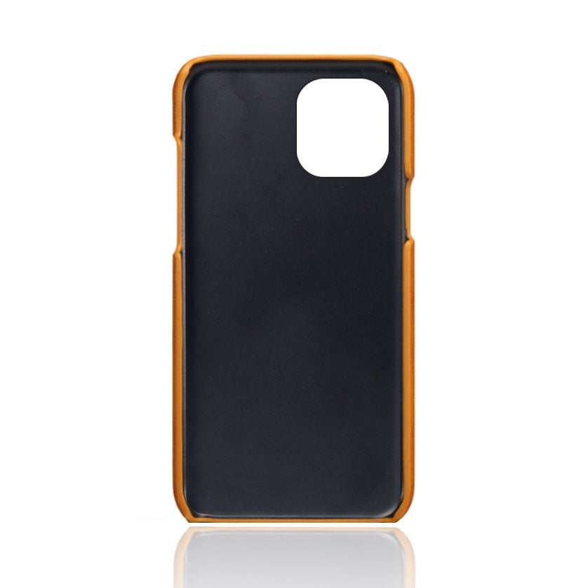 KSQ Dual Card Slots PU Leather Coated PC Phone Case Shell for iPhone 13 Pro Max 6.7 inch