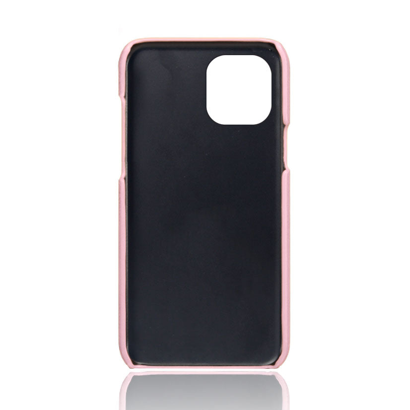 KSQ Dual Card Slots PU Leather Coated PC Phone Case Shell for iPhone 13 Pro Max 6.7 inch
