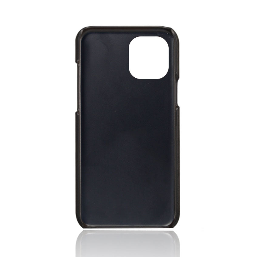 KSQ Dual Card Slots PU Leather Coated PC Phone Case Shell for iPhone 13 Pro Max 6.7 inch