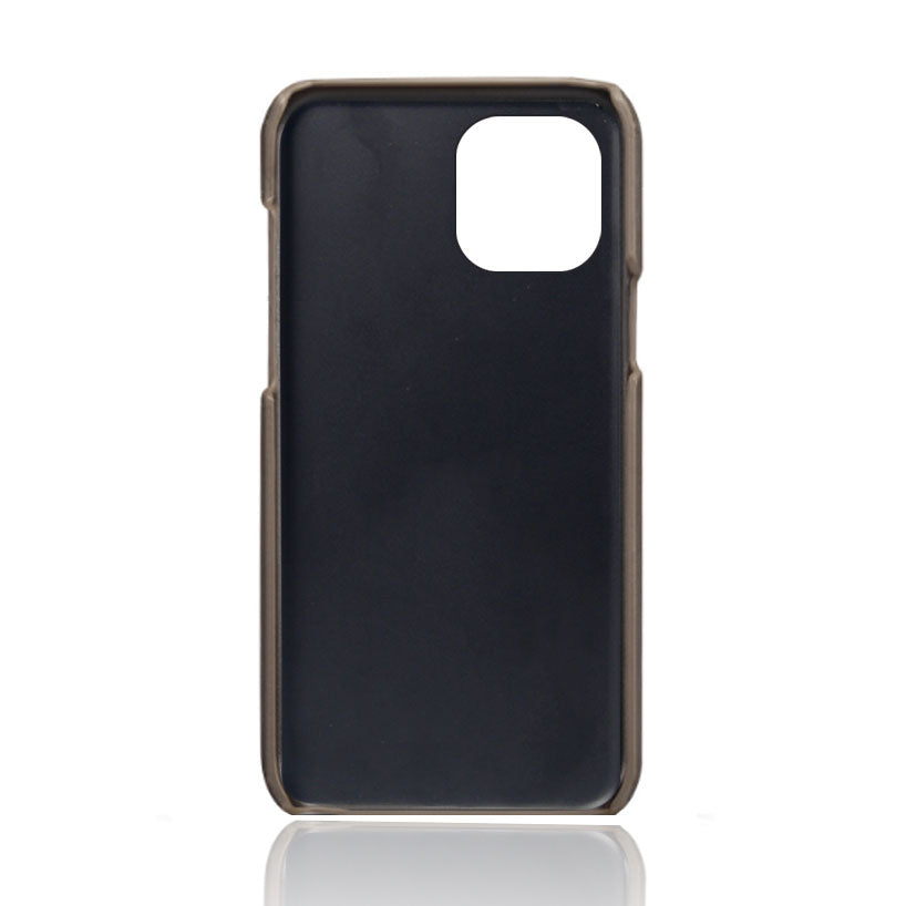KSQ Dual Card Slots PU Leather Coated PC Phone Case Shell for iPhone 13 Pro Max 6.7 inch