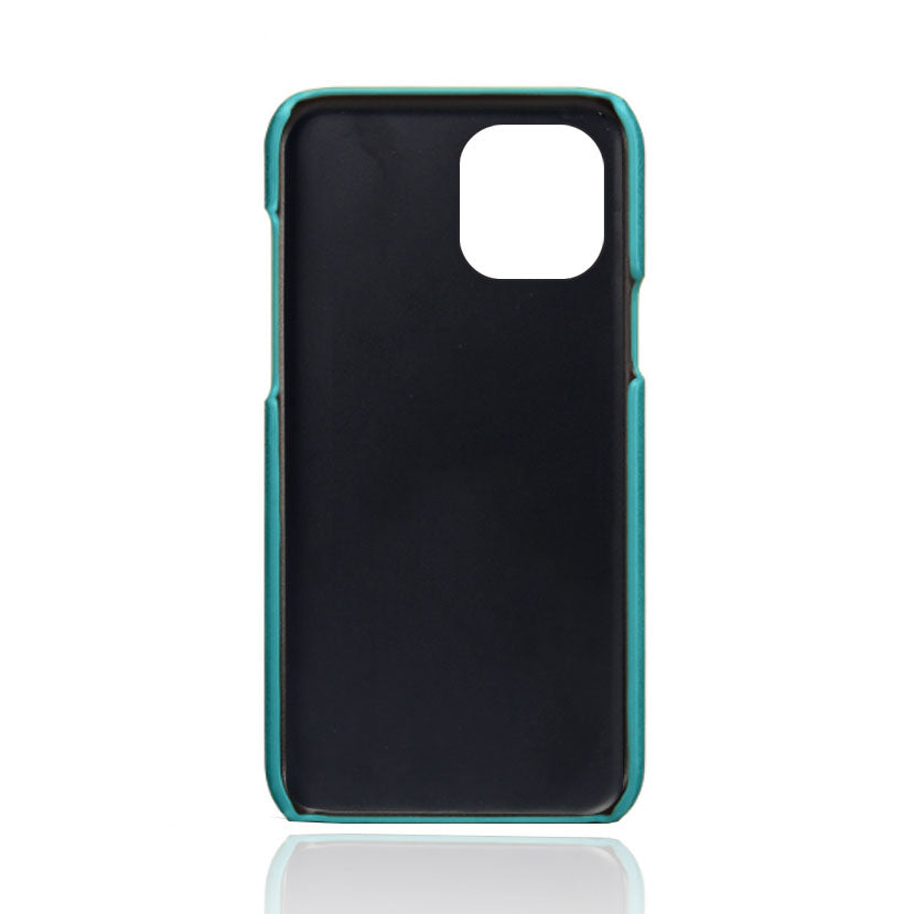 KSQ Dual Card Slots PU Leather Coated PC Phone Case Shell for iPhone 13 Pro Max 6.7 inch