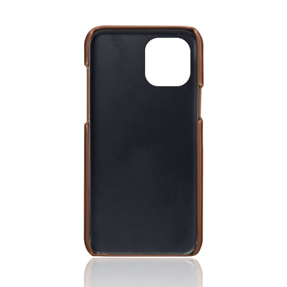 KSQ Dual Card Slots PU Leather Coated PC Phone Case Shell for iPhone 13 Pro Max 6.7 inch