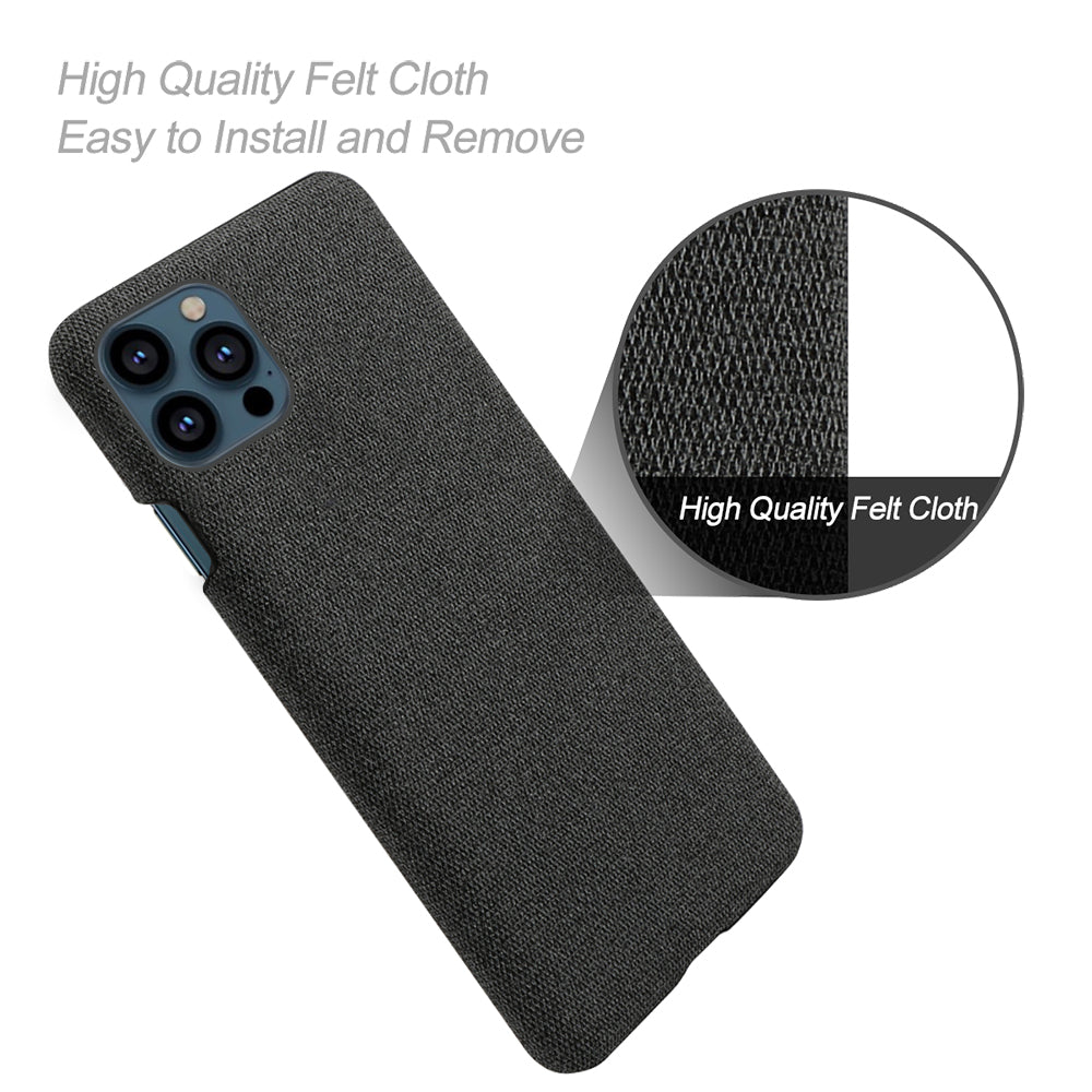 KSQ Cloth Coated Hard Plastic Phone Case Cover for iPhone 13 Pro 6.1-inch