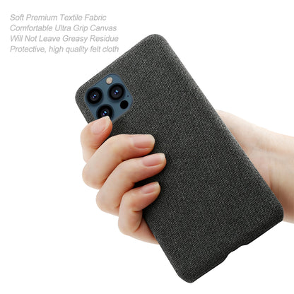 KSQ Cloth Coated Hard Plastic Phone Case Cover for iPhone 13 Pro 6.1-inch