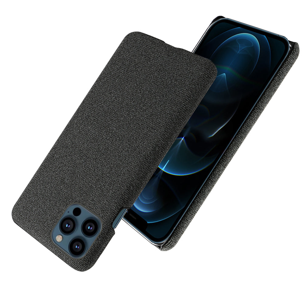 KSQ Cloth Coated Hard Plastic Phone Case Cover for iPhone 13 Pro 6.1-inch