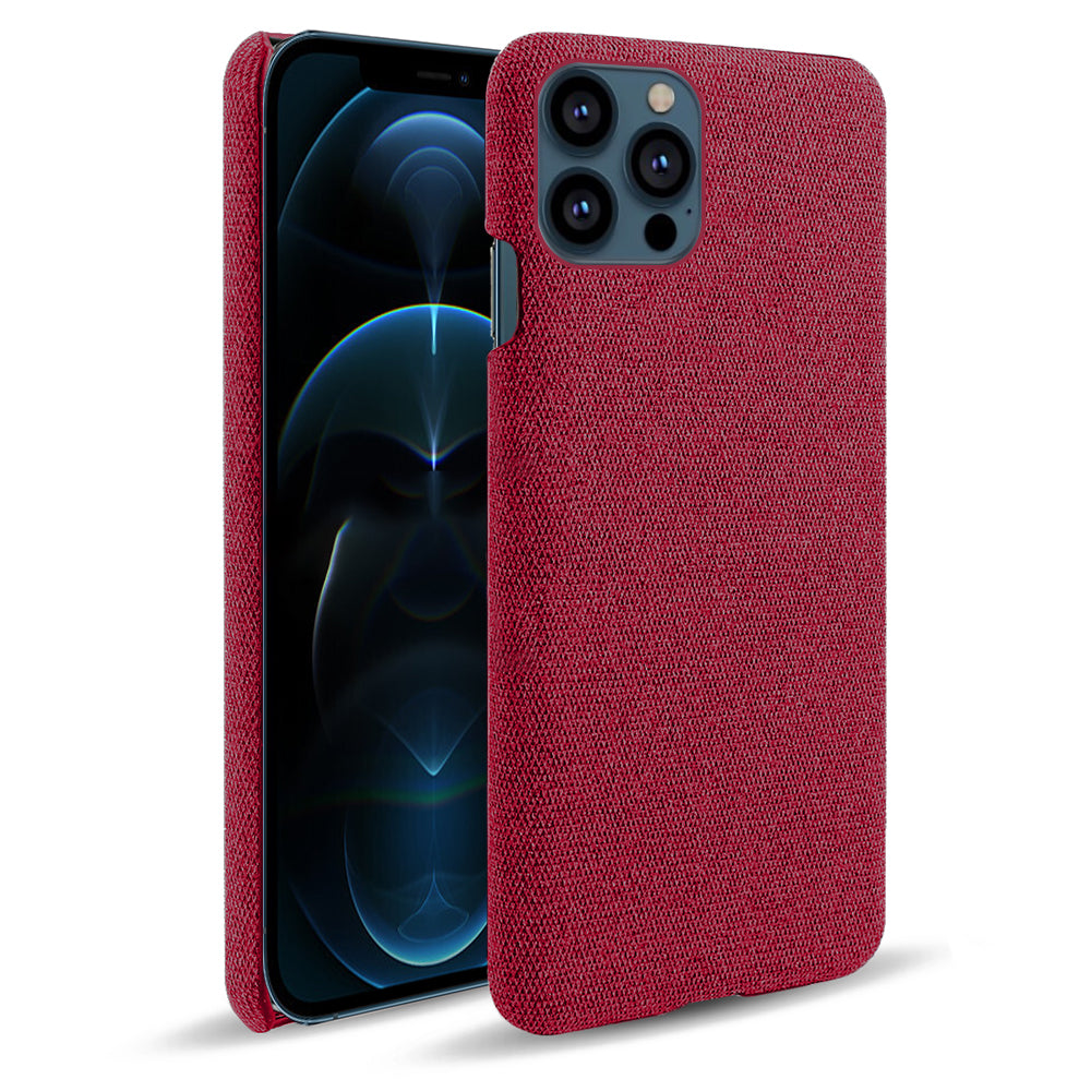 KSQ Cloth Coated Hard Plastic Phone Case Cover for iPhone 13 Pro 6.1-inch