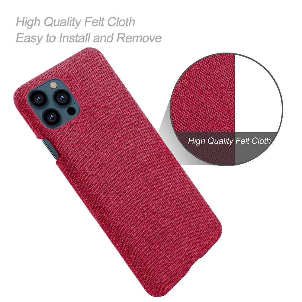 KSQ Cloth Coated Hard Plastic Phone Case Cover for iPhone 13 Pro 6.1-inch
