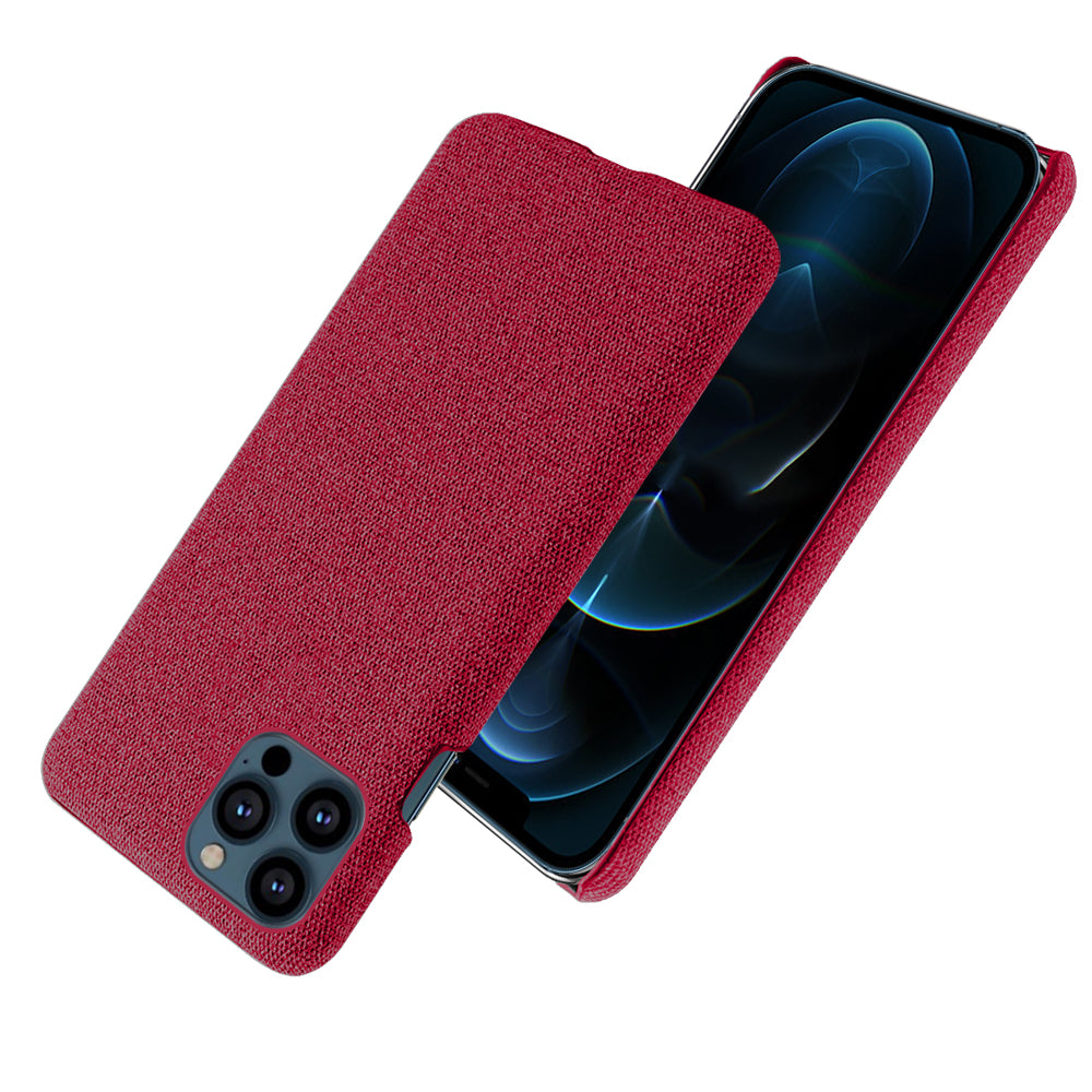 KSQ Cloth Coated Hard Plastic Phone Case Cover for iPhone 13 Pro 6.1-inch