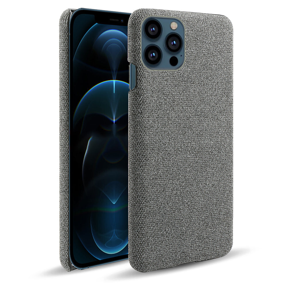 KSQ Cloth Coated Hard Plastic Phone Case Cover for iPhone 13 Pro 6.1-inch