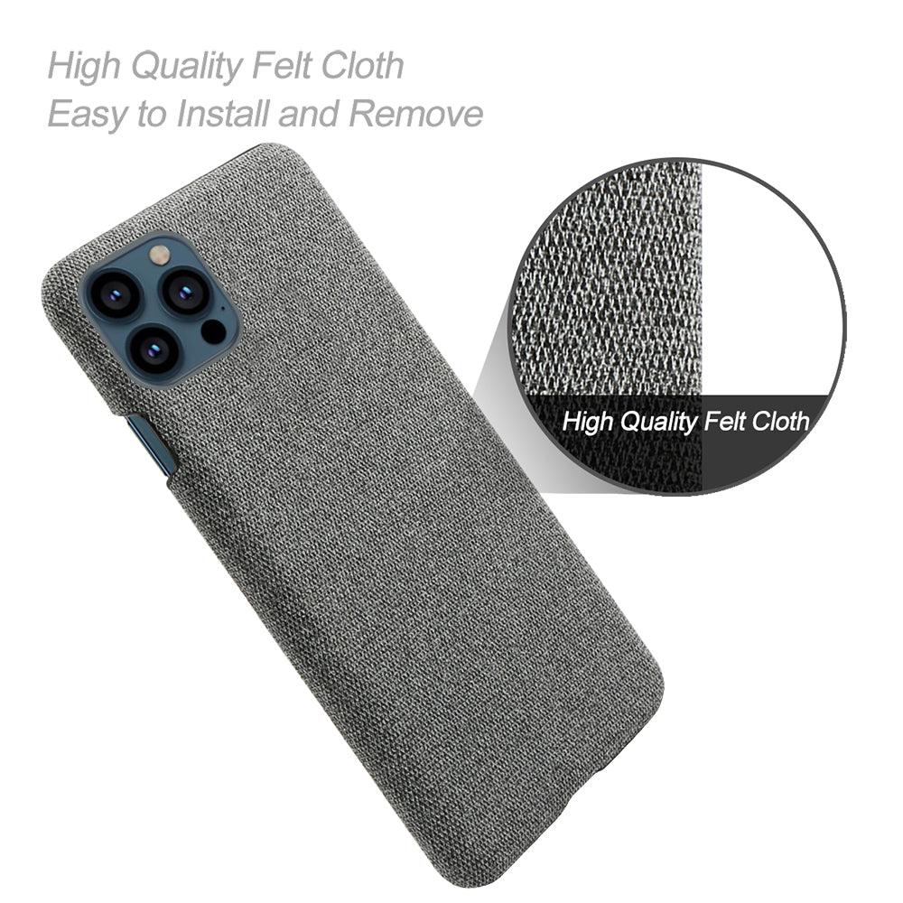 KSQ Cloth Coated Hard Plastic Phone Case Cover for iPhone 13 Pro 6.1-inch