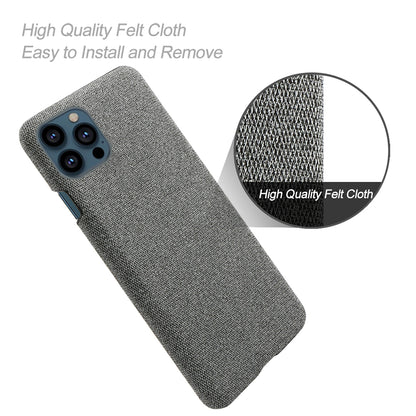 KSQ Cloth Coated Hard Plastic Phone Case Cover for iPhone 13 Pro 6.1-inch