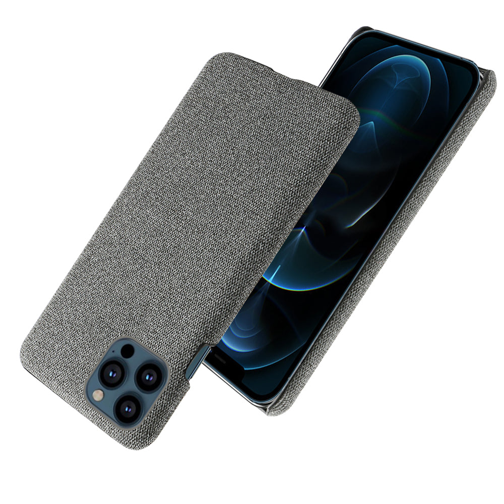 KSQ Cloth Coated Hard Plastic Phone Case Cover for iPhone 13 Pro 6.1-inch