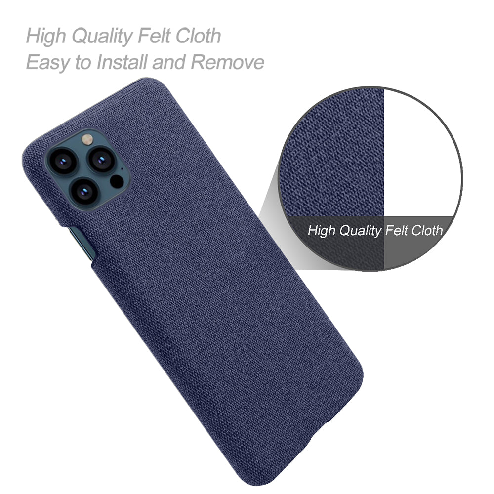 KSQ Cloth Coated Hard Plastic Phone Case Cover for iPhone 13 Pro 6.1-inch