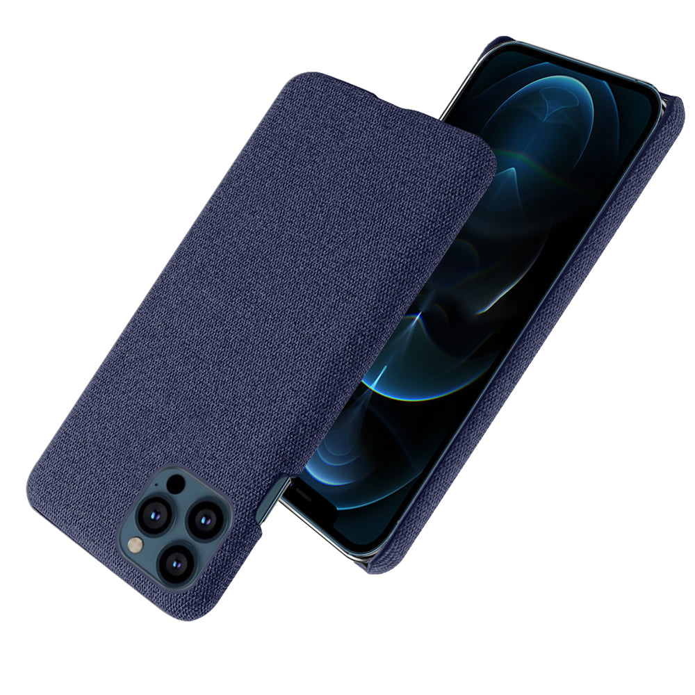 KSQ Cloth Coated Hard Plastic Phone Case Cover for iPhone 13 Pro 6.1-inch