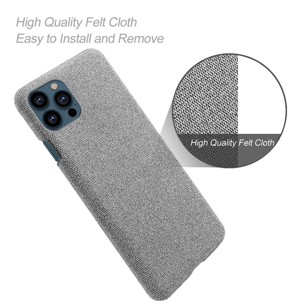 KSQ Cloth Coated Hard Plastic Phone Case Cover for iPhone 13 Pro 6.1-inch