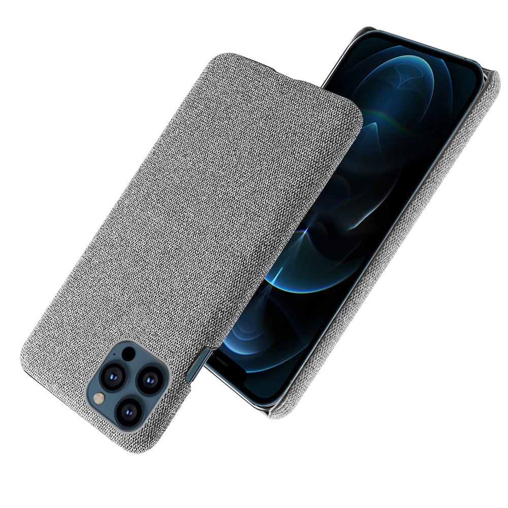 KSQ Cloth Coated Hard Plastic Phone Case Cover for iPhone 13 Pro 6.1-inch