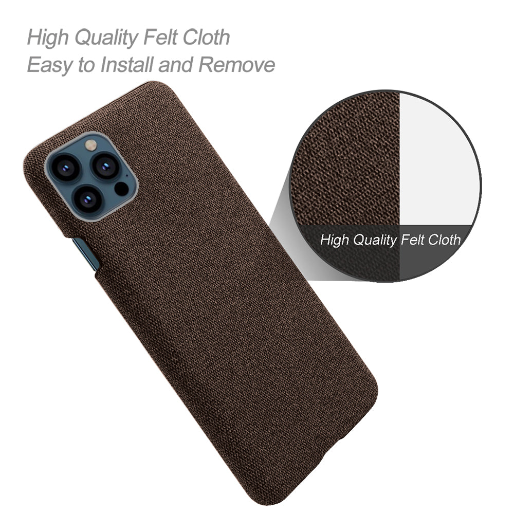KSQ Cloth Coated Hard Plastic Phone Case Cover for iPhone 13 Pro 6.1-inch