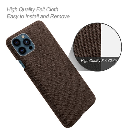 KSQ Cloth Coated Hard Plastic Phone Case Cover for iPhone 13 Pro 6.1-inch