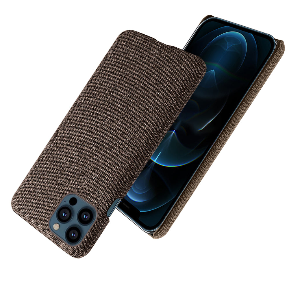 KSQ Cloth Coated Hard Plastic Phone Case Cover for iPhone 13 Pro 6.1-inch