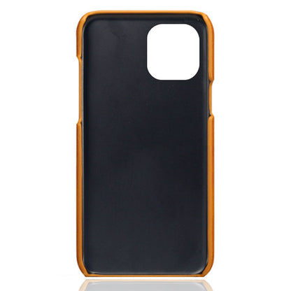 KSQ Leather Coated PC Phone Case for iPhone 13 Pro 6.1 inch, Double Card Slots Ultra Slim Protector Shell