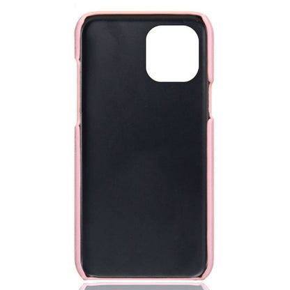 KSQ Leather Coated PC Phone Case for iPhone 13 Pro 6.1 inch, Double Card Slots Ultra Slim Protector Shell