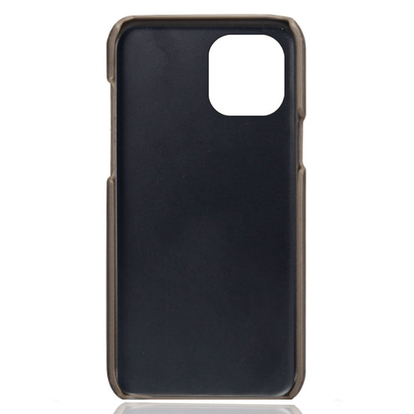 KSQ Leather Coated PC Phone Case for iPhone 13 Pro 6.1 inch, Double Card Slots Ultra Slim Protector Shell