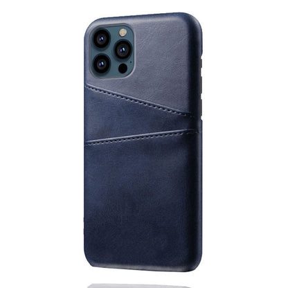 KSQ Leather Coated PC Phone Case for iPhone 13 Pro 6.1 inch, Double Card Slots Ultra Slim Protector Shell