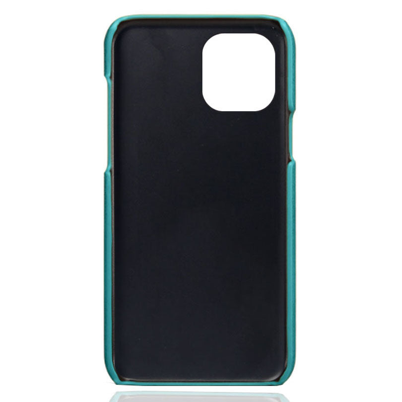 KSQ Leather Coated PC Phone Case for iPhone 13 Pro 6.1 inch, Double Card Slots Ultra Slim Protector Shell