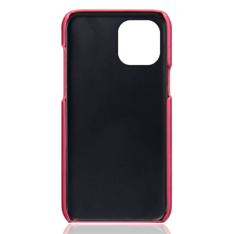 KSQ Leather Coated PC Phone Case for iPhone 13 Pro 6.1 inch, Double Card Slots Ultra Slim Protector Shell