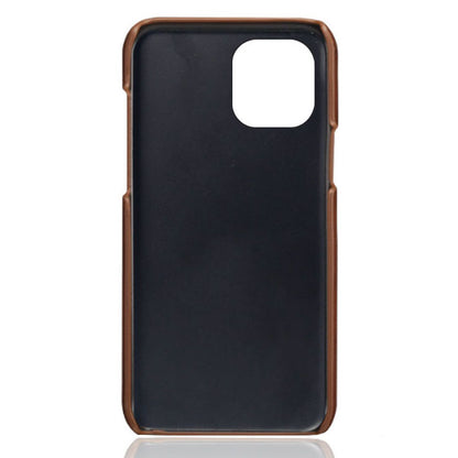 KSQ Leather Coated PC Phone Case for iPhone 13 Pro 6.1 inch, Double Card Slots Ultra Slim Protector Shell