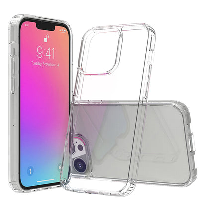 Ultra Clear Shockproof Solid Acrylic Back Reinforced Soft TPU Frame Cover for iPhone 13 Pro 6.1 inch