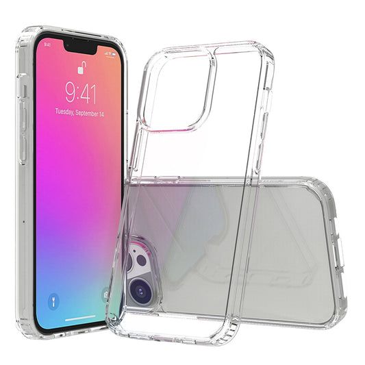 Ultra Clear Shockproof Solid Acrylic Back Reinforced Soft TPU Frame Cover for iPhone 13 Pro 6.1 inch