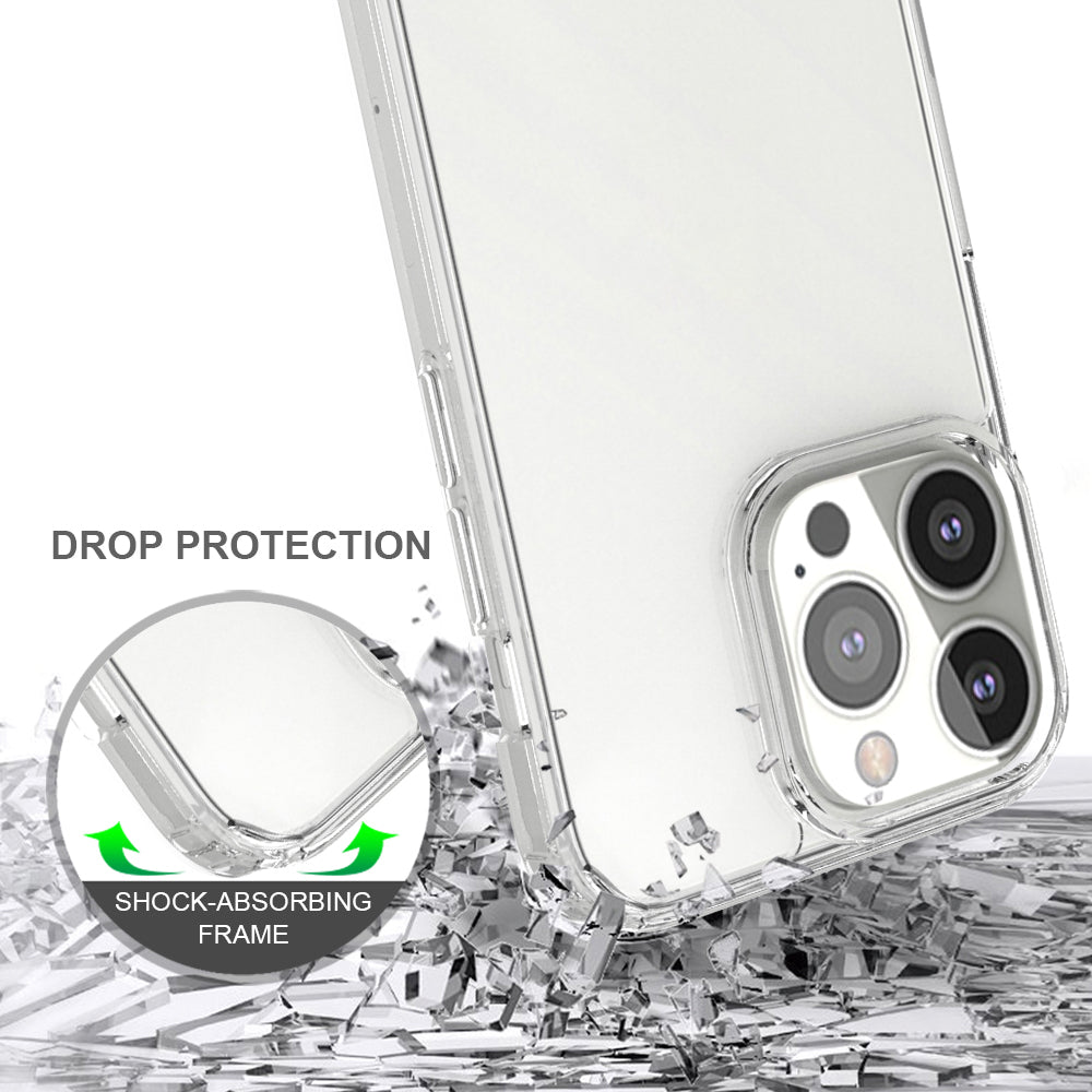Ultra Clear Shockproof Solid Acrylic Back Reinforced Soft TPU Frame Cover for iPhone 13 Pro 6.1 inch