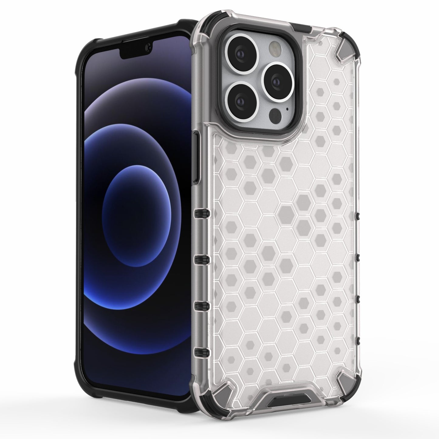 TPU + PC Hybrid Case Phone Cover with Honeycomb Pattern for iPhone 13 Pro 6.1 inch