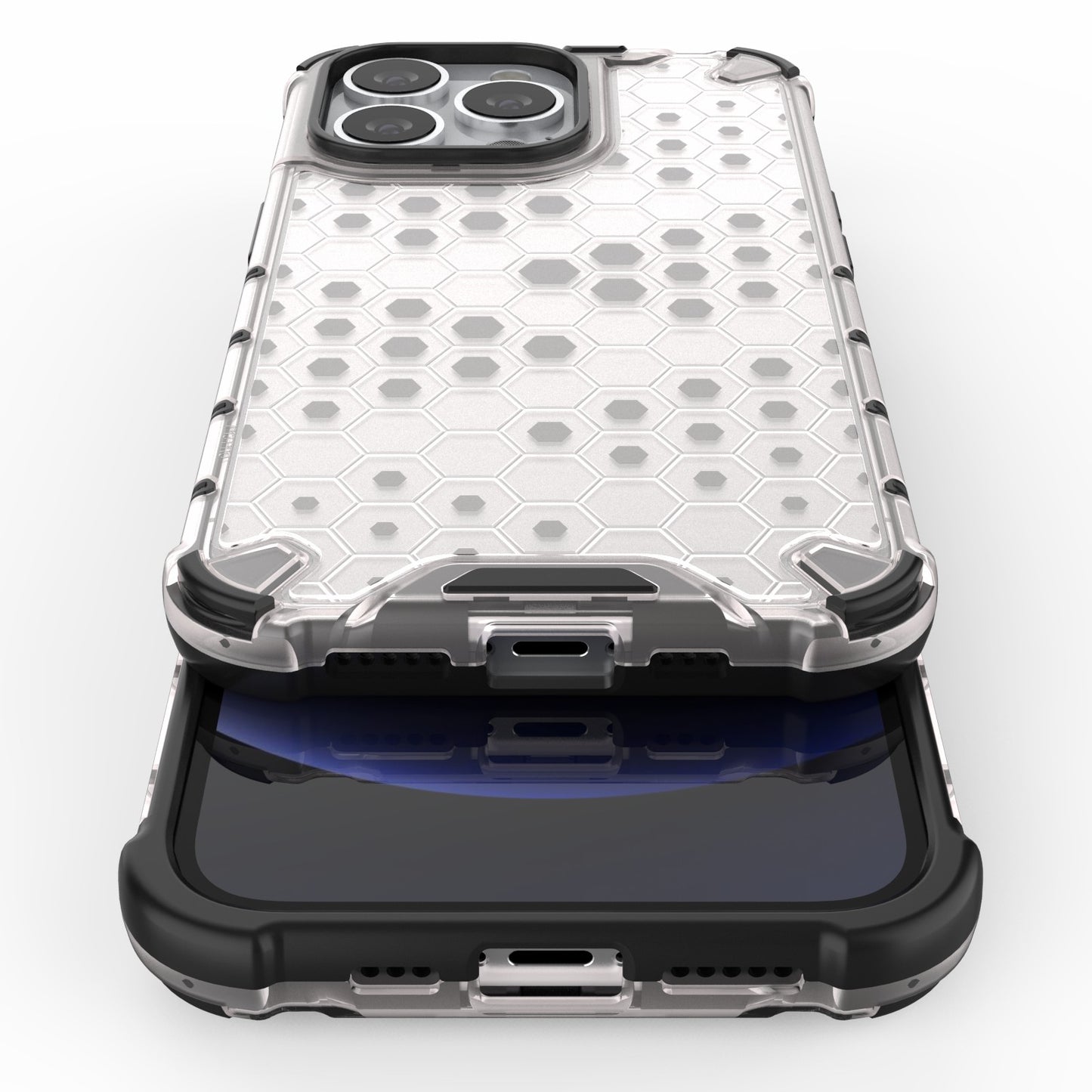 TPU + PC Hybrid Case Phone Cover with Honeycomb Pattern for iPhone 13 Pro 6.1 inch